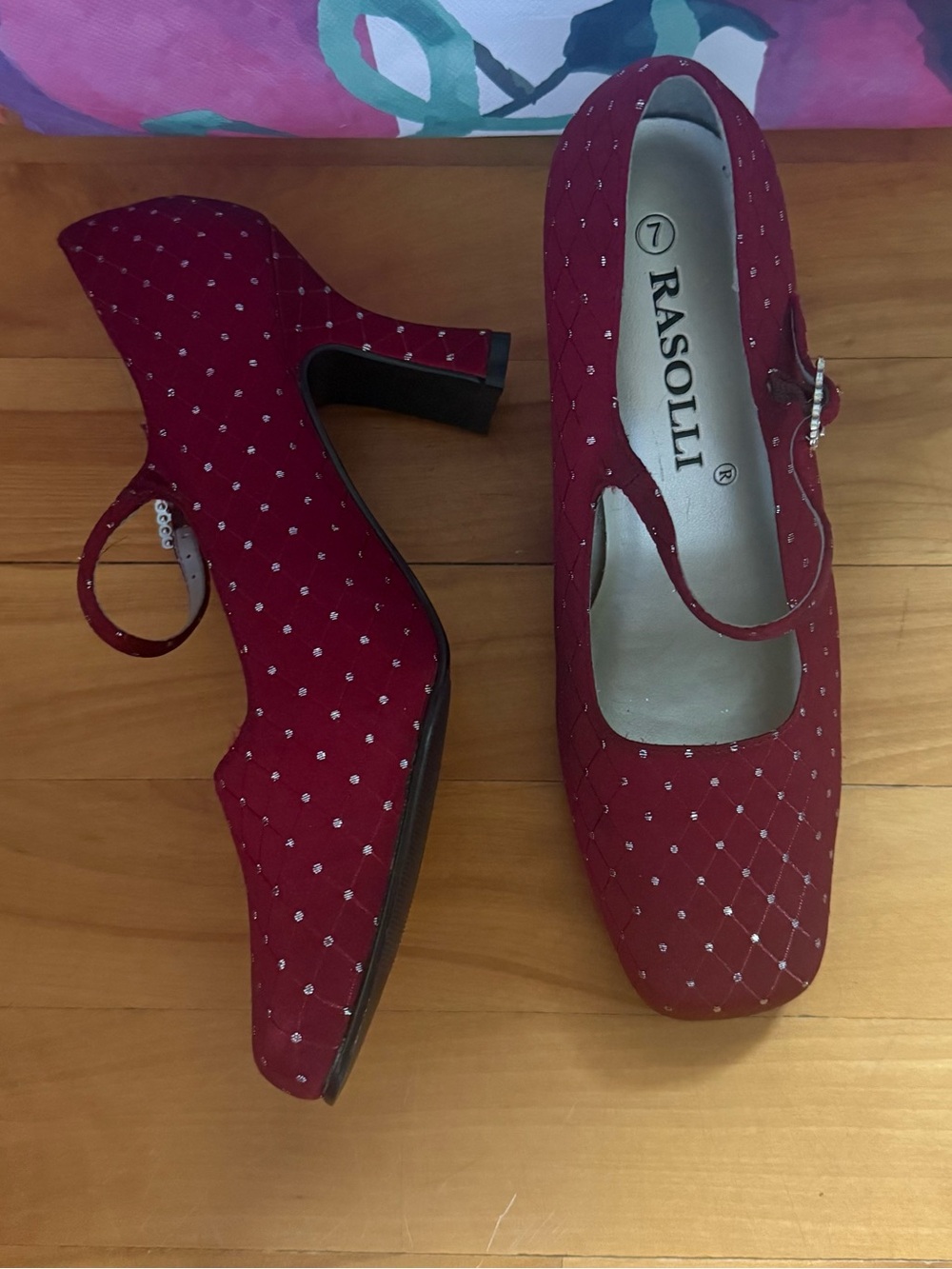 Rasolli Women's Red Mary Jane Heels